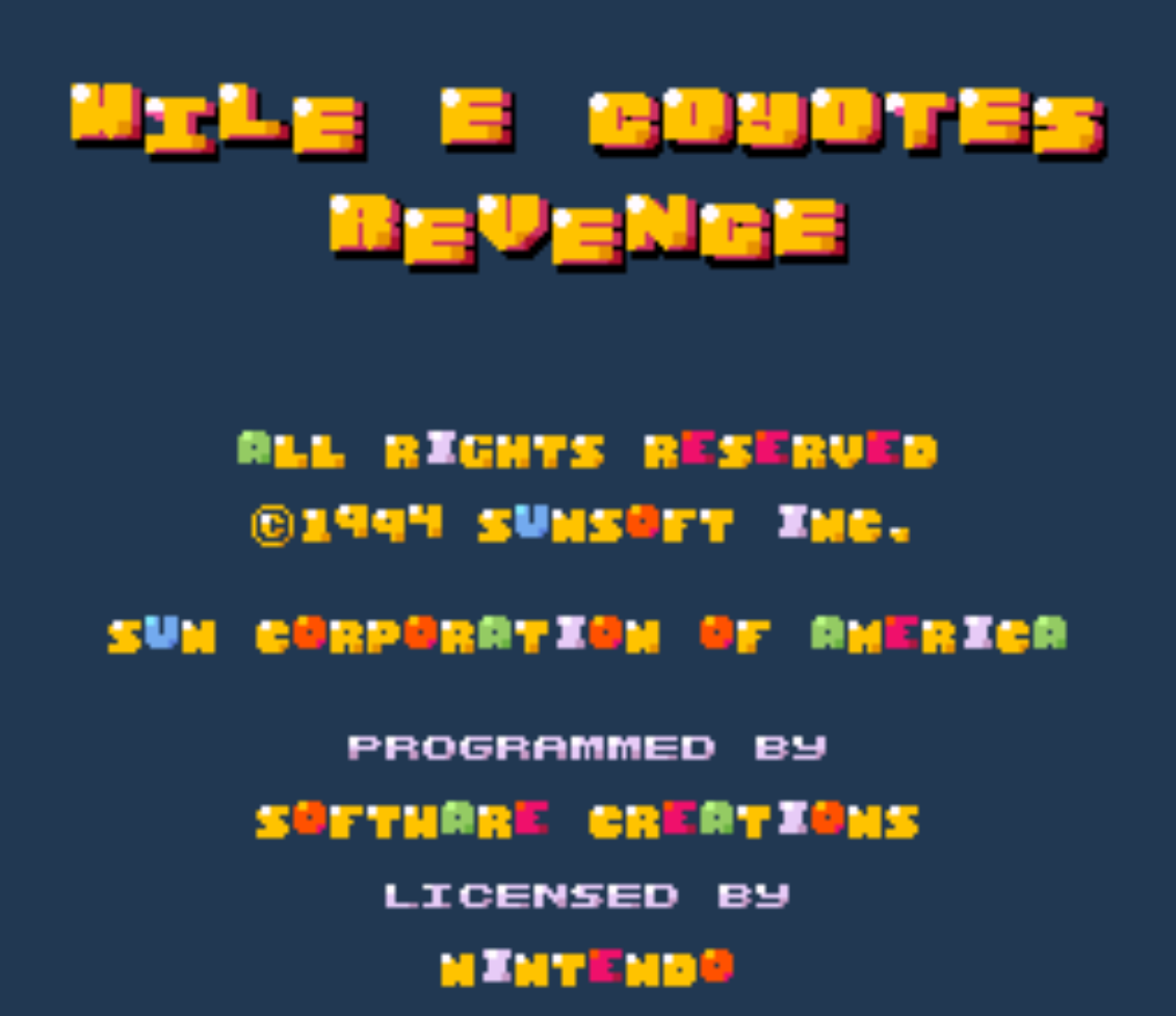 Wile E Coyotes Revenge Title Screen